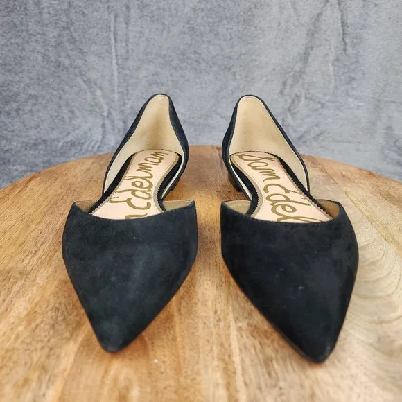 Sam Edelman Rodney20 D'Orsay Flats Women's Size 7 M Black Suede Leather Shoes - Picture 2 of 8